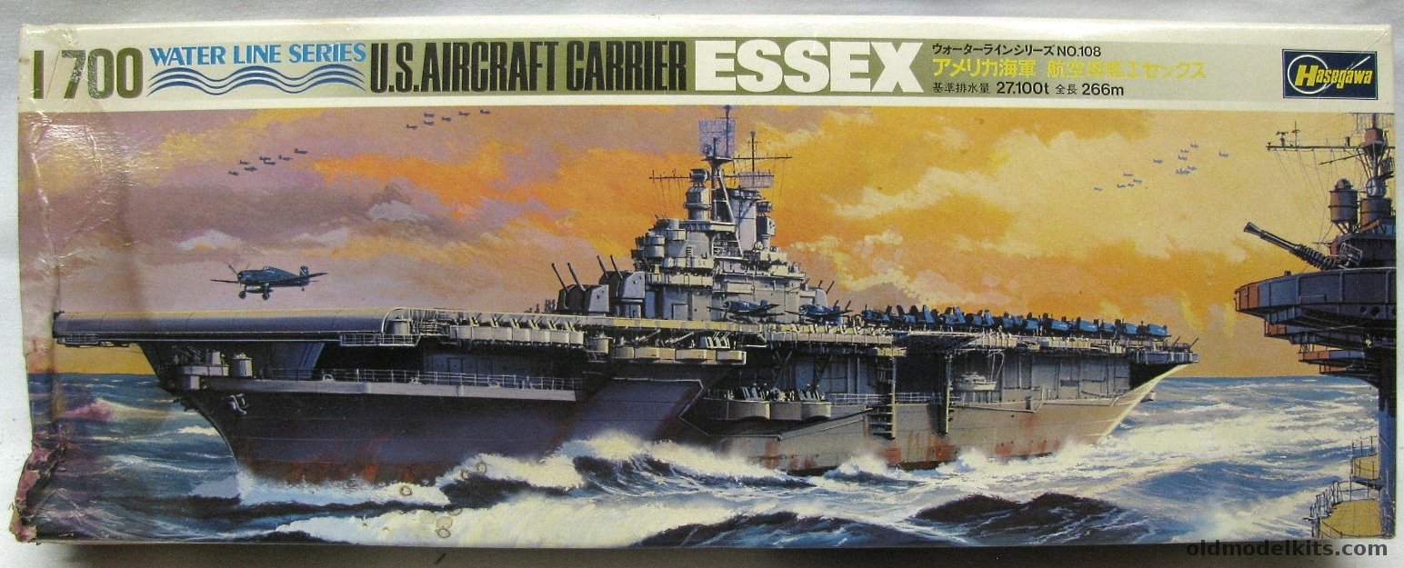 Hasegawa 1/700 USS Essex Aircraft Carrier, WL-A108 plastic model kit